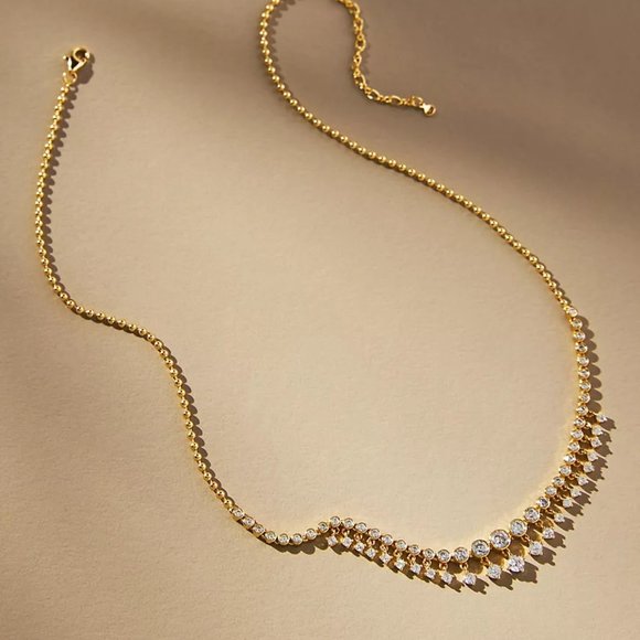 Anthropologie Beaded Crystal Necklace - Picture 2 of 5